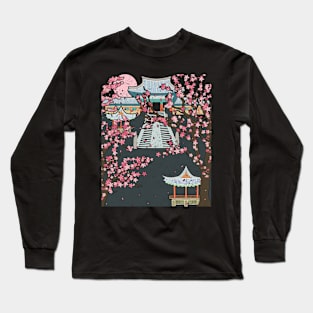 Japanese Sakura Tree Pink Flower Japan Cherry Blossom Long Sleeve T-Shirt